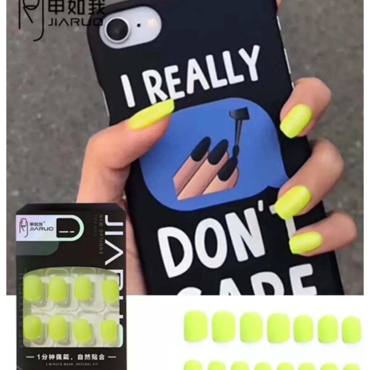 GENERICO - Uñas Press On Manicura Kit Uñas Postizas Color Verde Fluor46