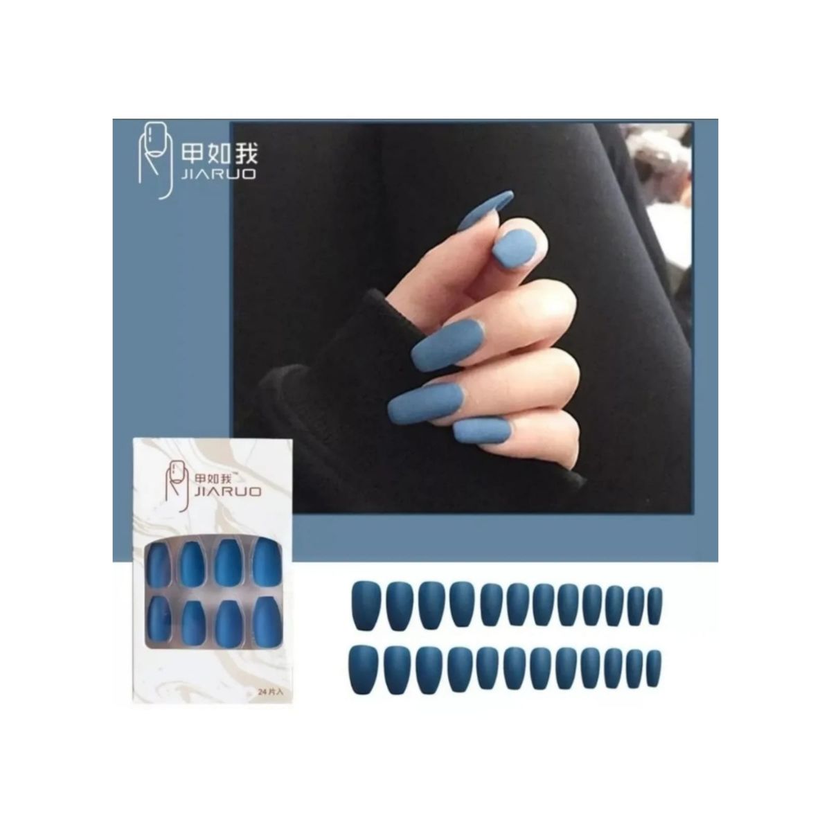 GENERICO - Uñas Press On Manicura Kit Uñas Postizas Color Azul8