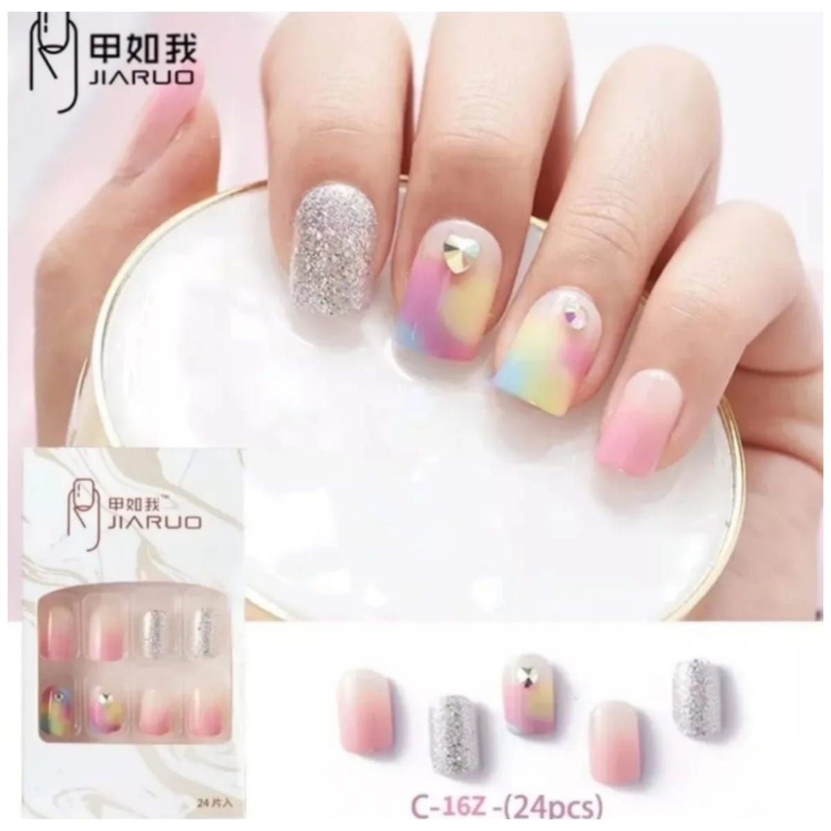 GENERICO - Uñas Press On Manicura Kit Uñas Postizas Color B10