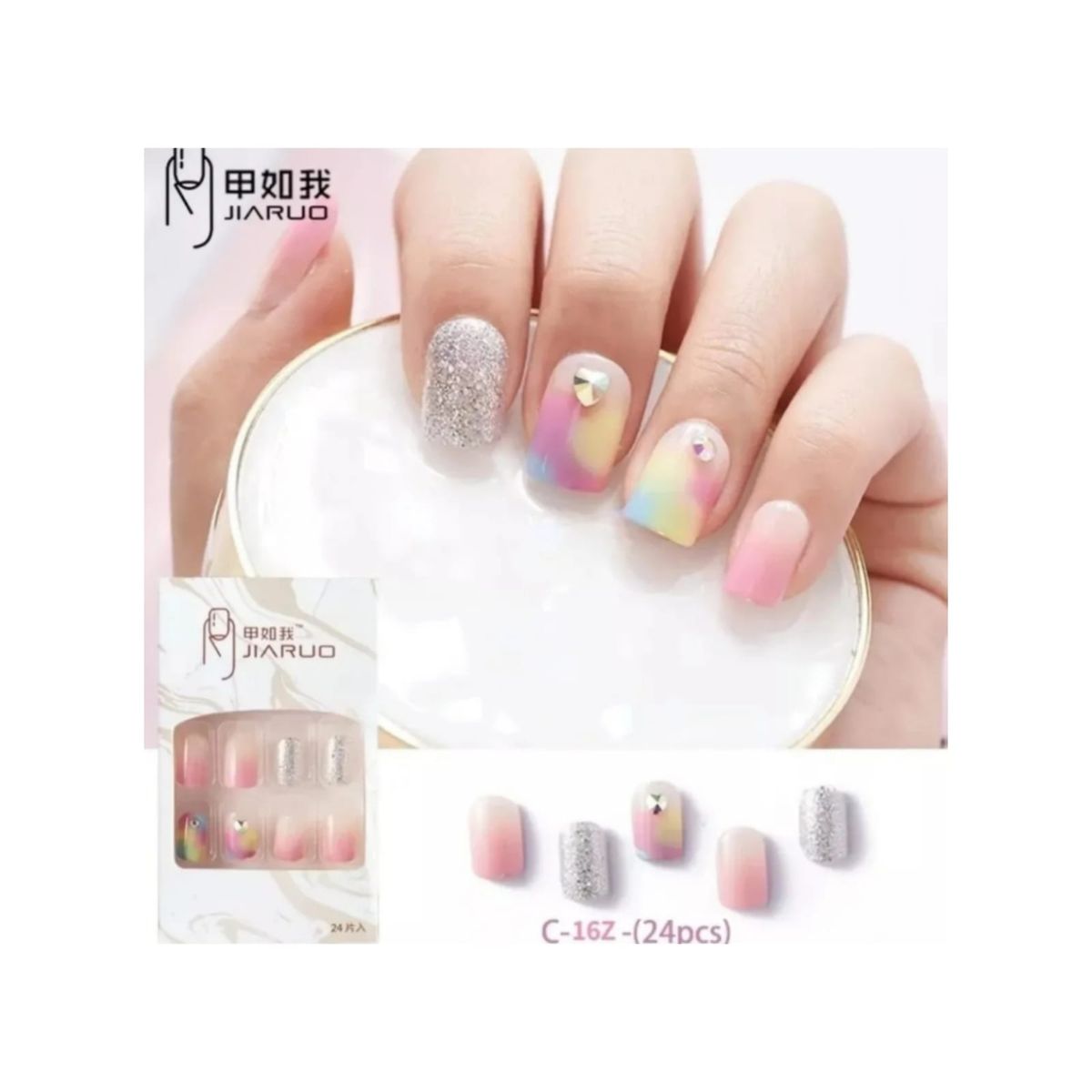 GENERICO - Uñas Press On Manicura Kit Uñas Postizas Color B10