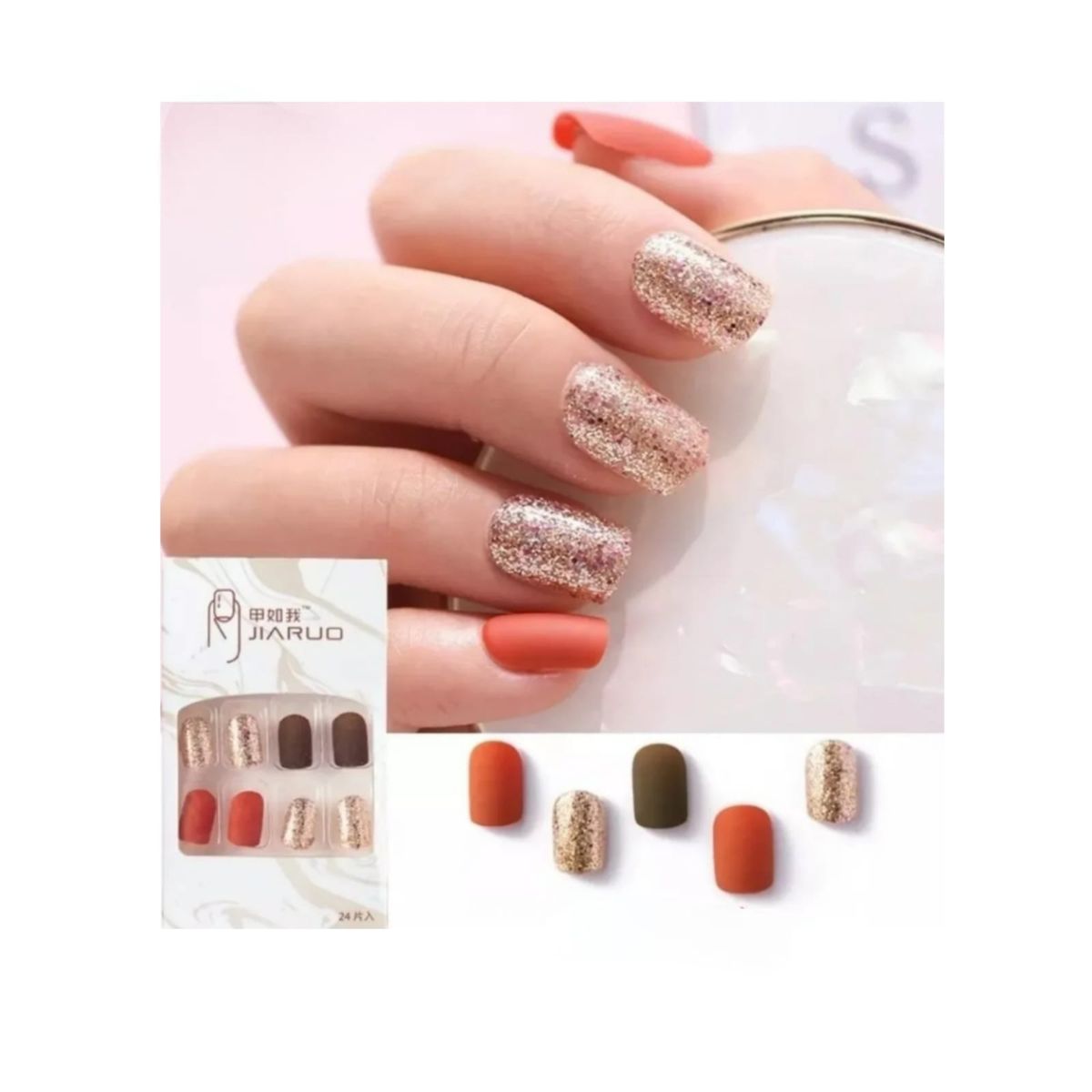GENERICO - Uñas Press On Manicura Kit Uñas Postizas Color B5