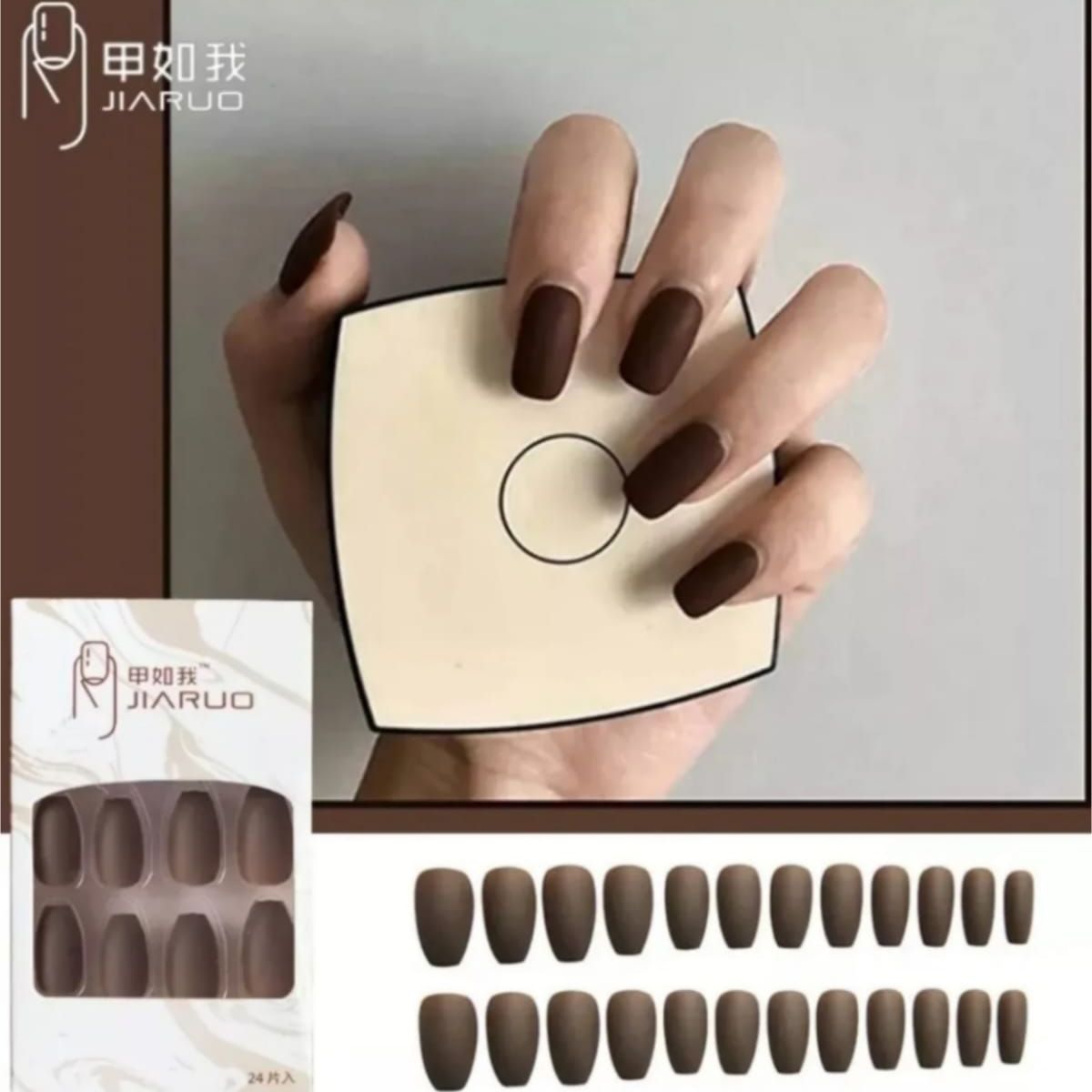 GENERICO - Uñas Press On Manicura Kit Uñas Postizas Color Cafe10