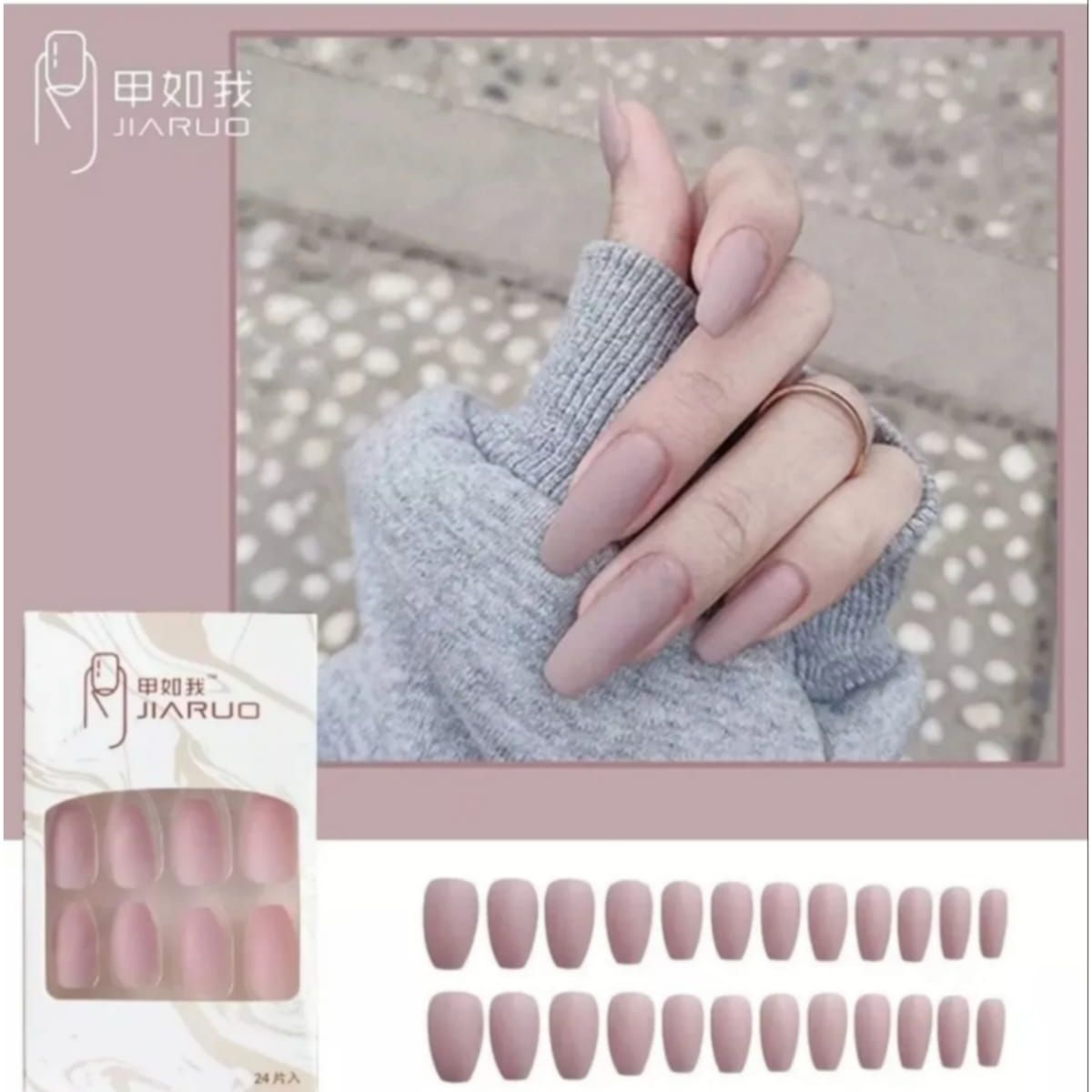 GENERICO - Uñas Press On Manicura Kit Uñas Postizas Color Rosa11