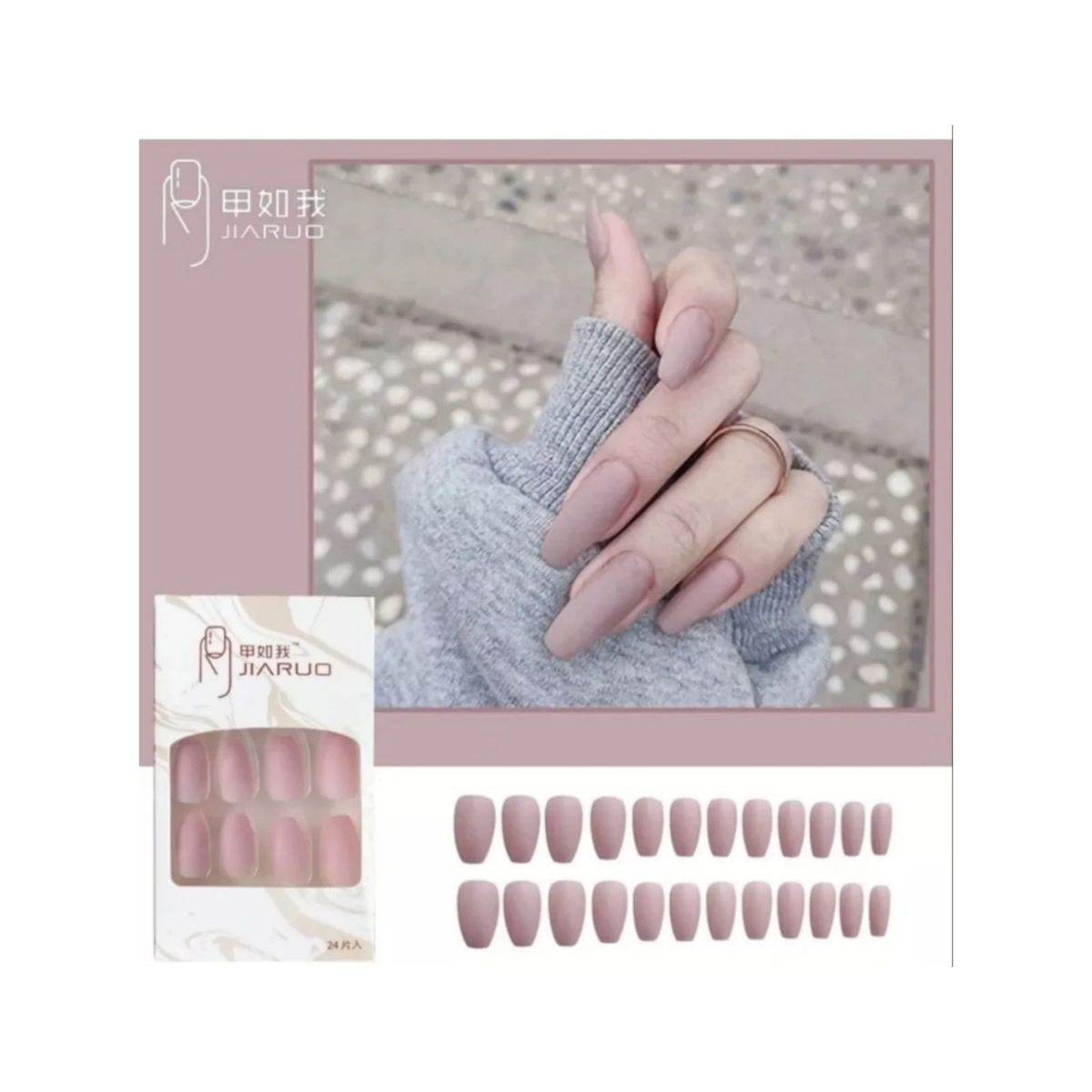 GENERICO - Uñas Press On Manicura Kit Uñas Postizas Color Rosa11
