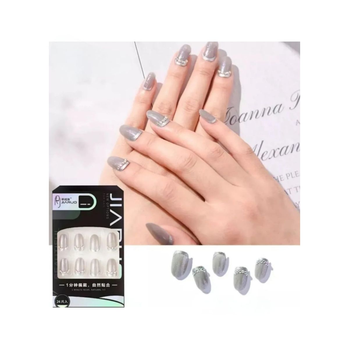 GENERICO - Uñas Press On Manicura Kit Uñas Postizas Color N4