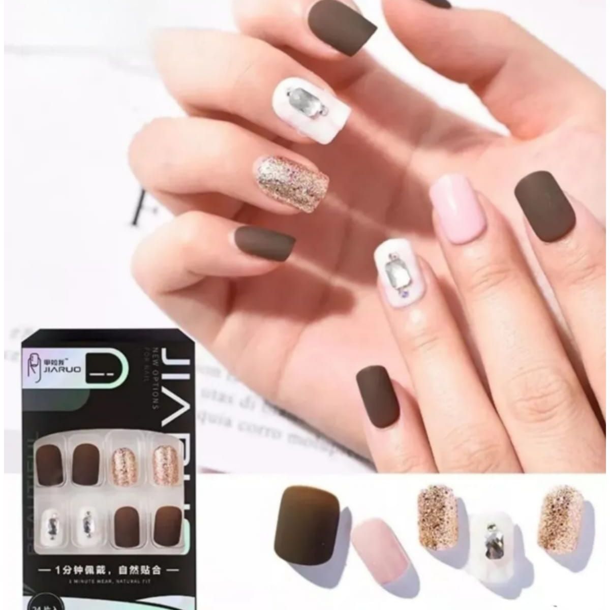 GENERICO - Uñas Press On Manicura Kit Uñas Postizas Color N5