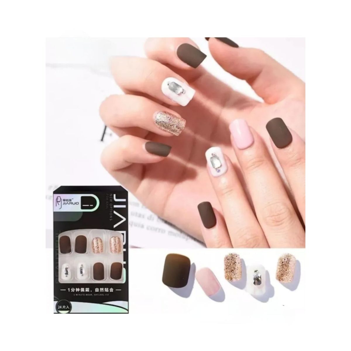 GENERICO - Uñas Press On Manicura Kit Uñas Postizas Color N5