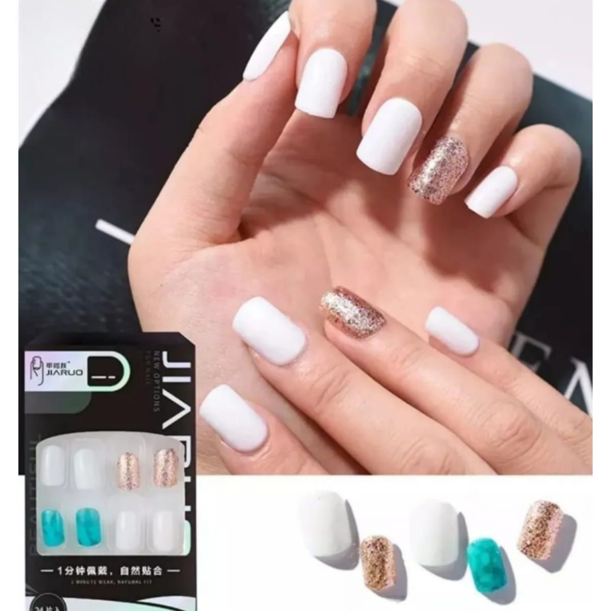 GENERICO - Uñas Press On Manicura Kit Uñas Postizas Color N6