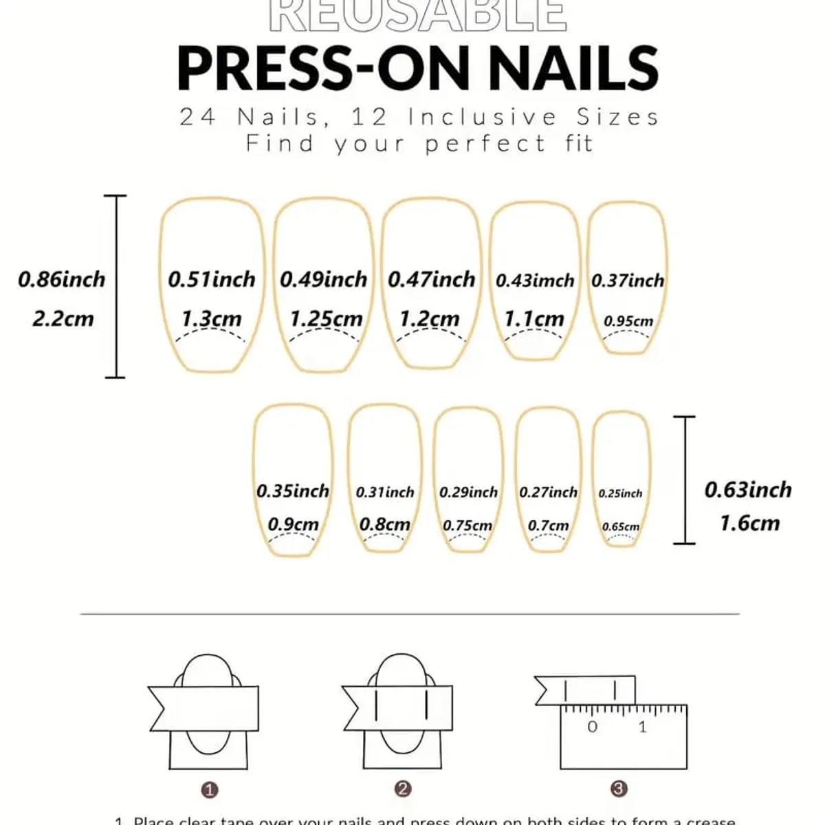 GENERICO - Uñas Press On Manicura Kit Uñas Postizas Color N3