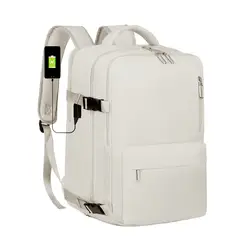 VIDITA - Mochila de Viaje Impermeable con Compartimento para Zapatos y Puerto USB para Notebook 16”