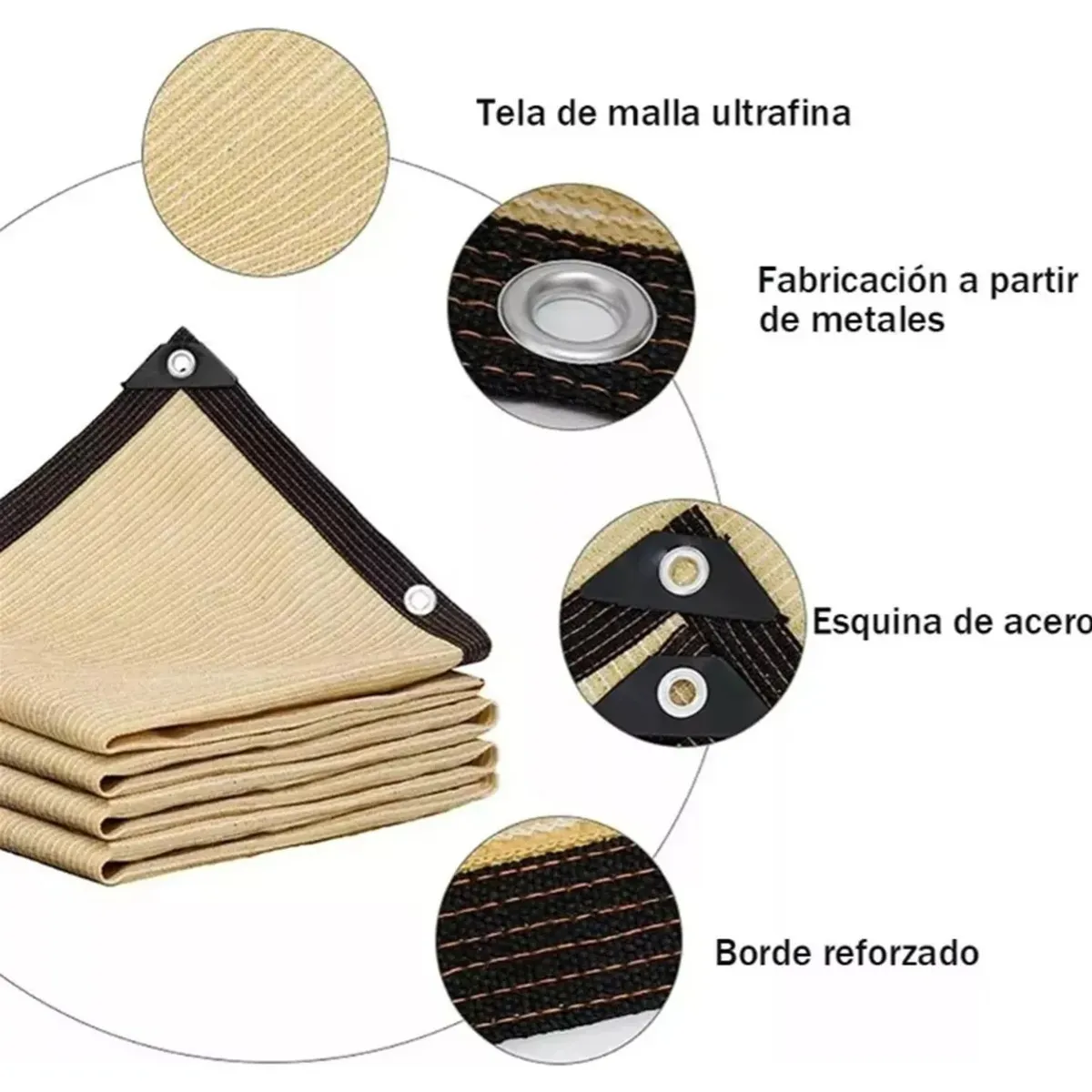 KUANGYE - Malla Sombra Vela Tela Lona Toldos 6x4 Raschel 95% Sombra