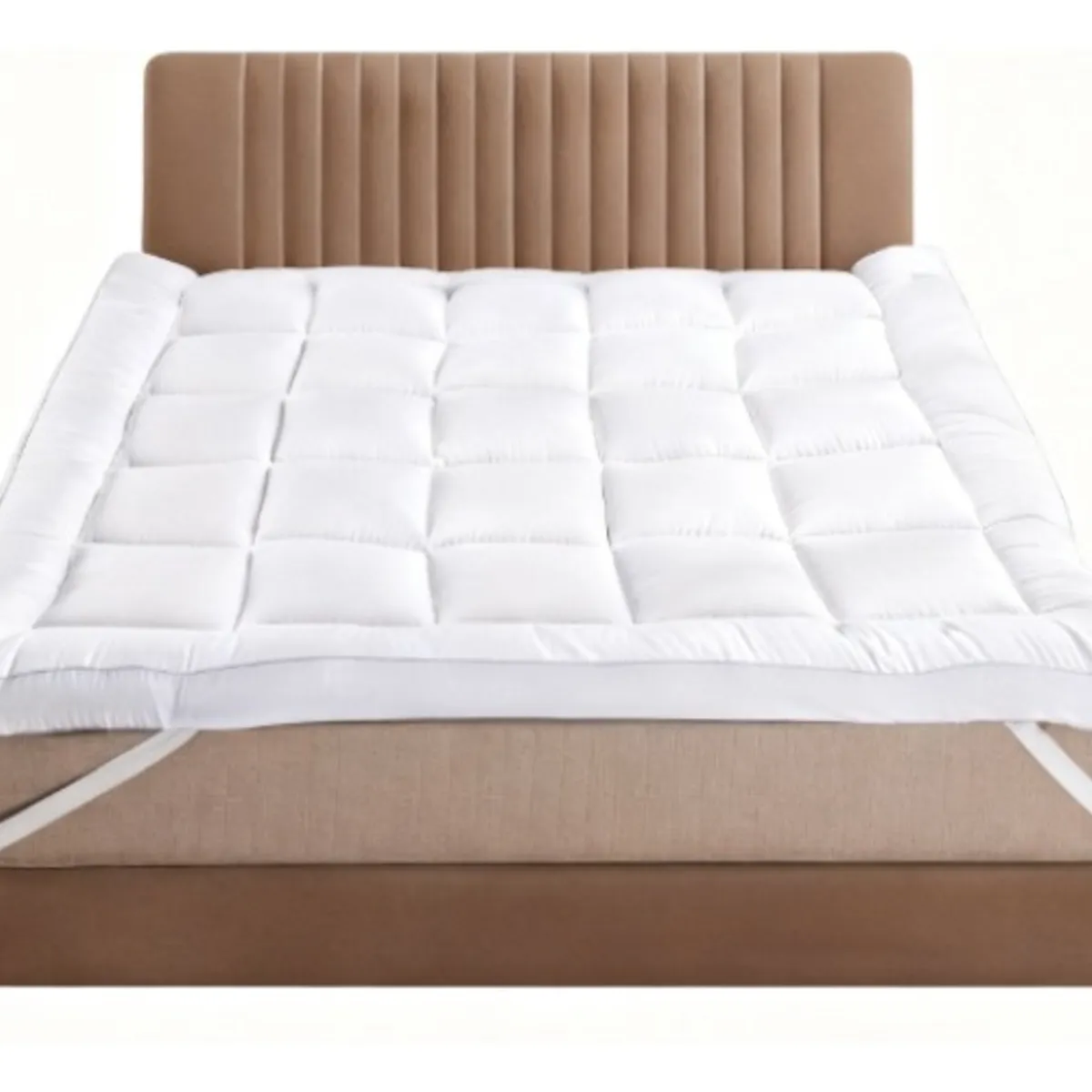 VETECASA - Cubrecolchón Topper Ultra Acolchado 2 Plazas Blanco