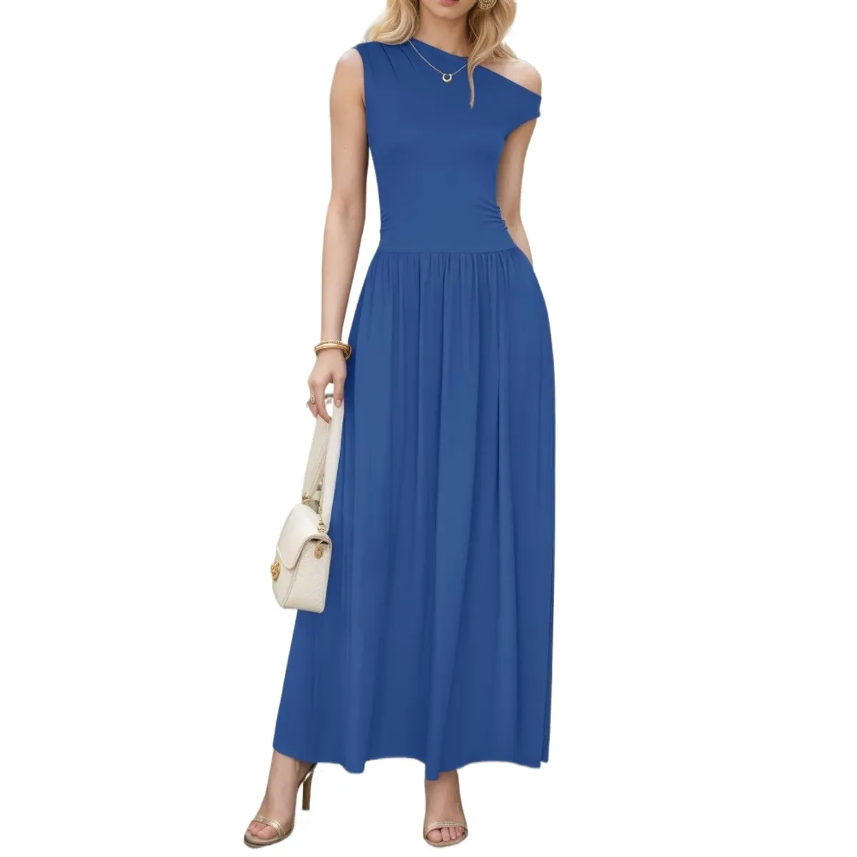 GIOIO - Vestido Mujer Casual Versátil y Cómodo Azul