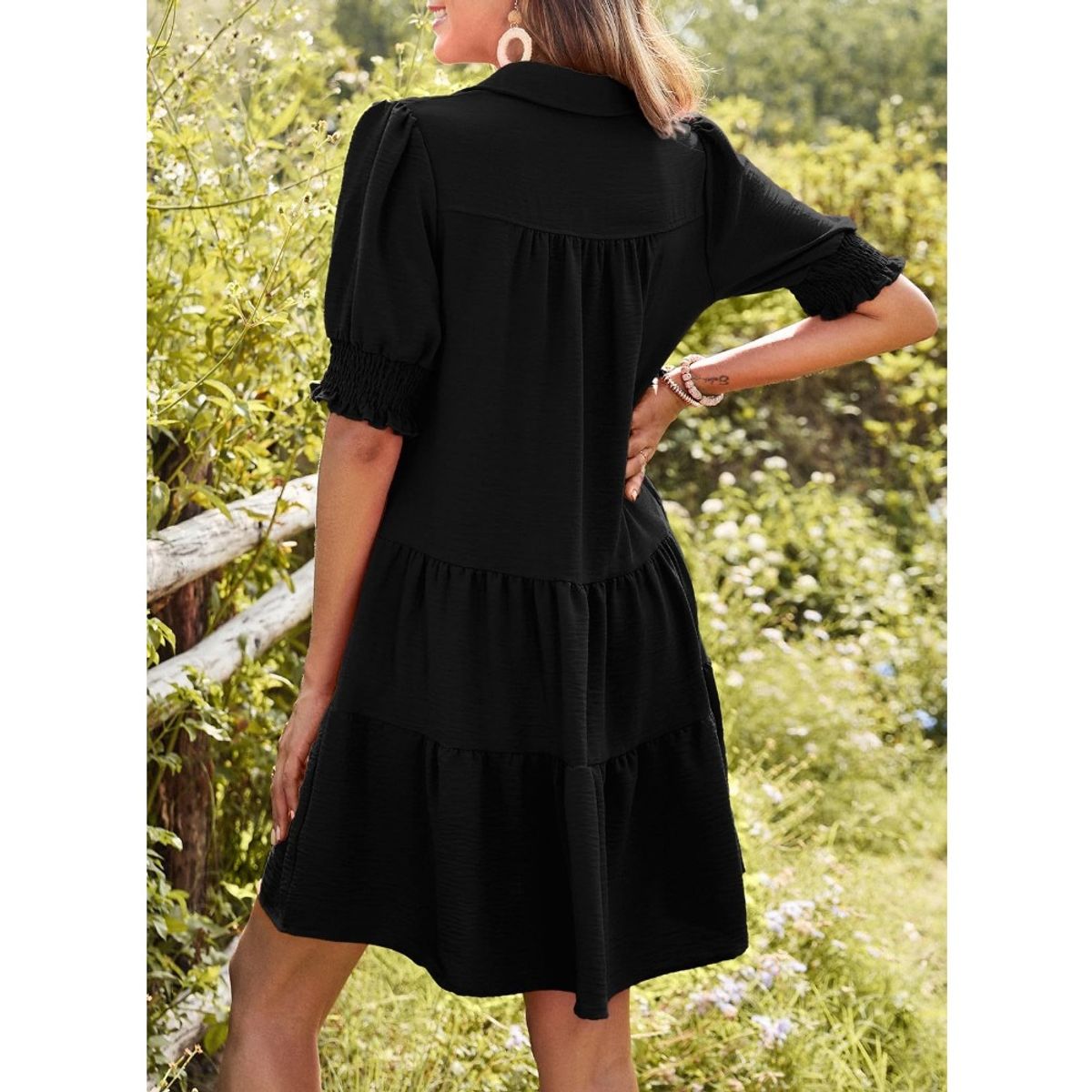 GIOIO - Vestido Mujer Casual Versátil y Cómodo Negro