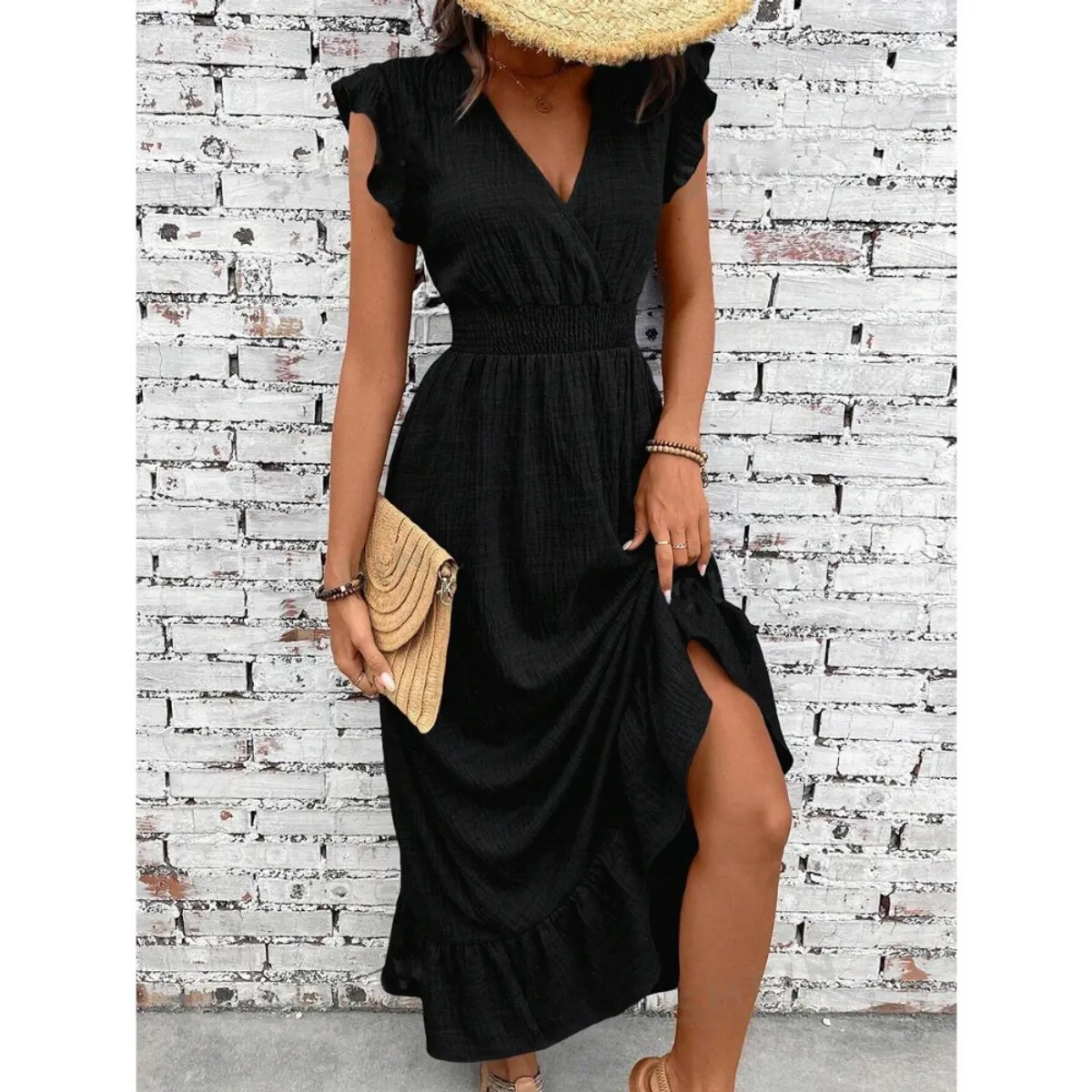 GIOIO - Vestido Mujer Casual Versátil y Cómodo Negro