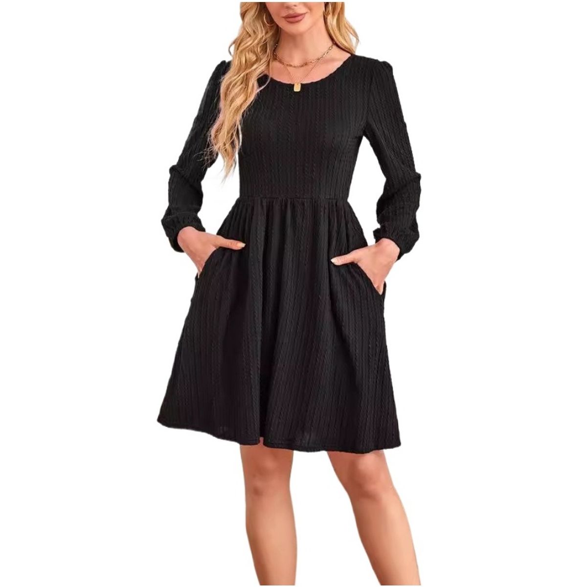 GIOIO - Vestido Mujer Casual Versátil y Cómodo Negro