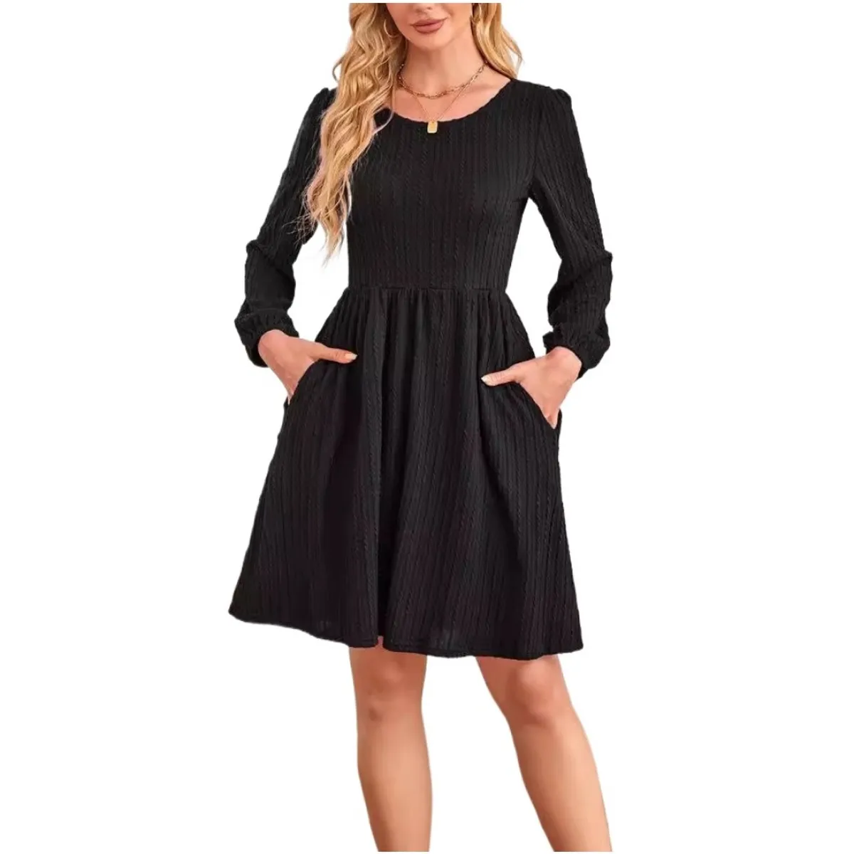 GIOIO - Vestido Mujer Casual Versátil y Cómodo Negro