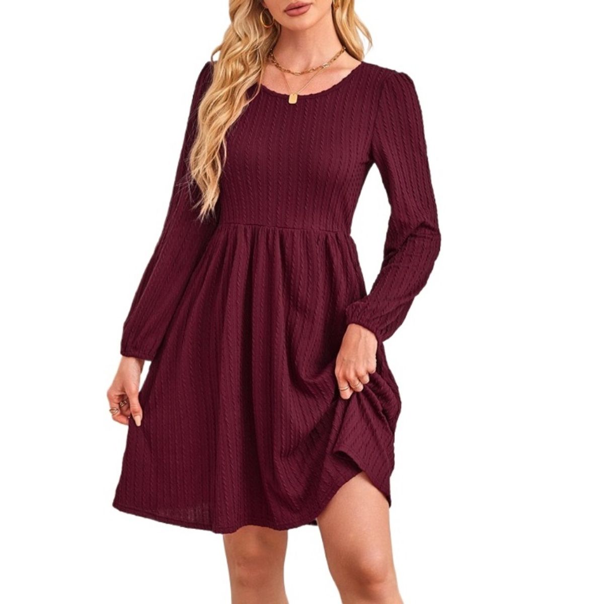 GIOIO - Vestido Mujer Casual Versátil y Cómodo Rojo