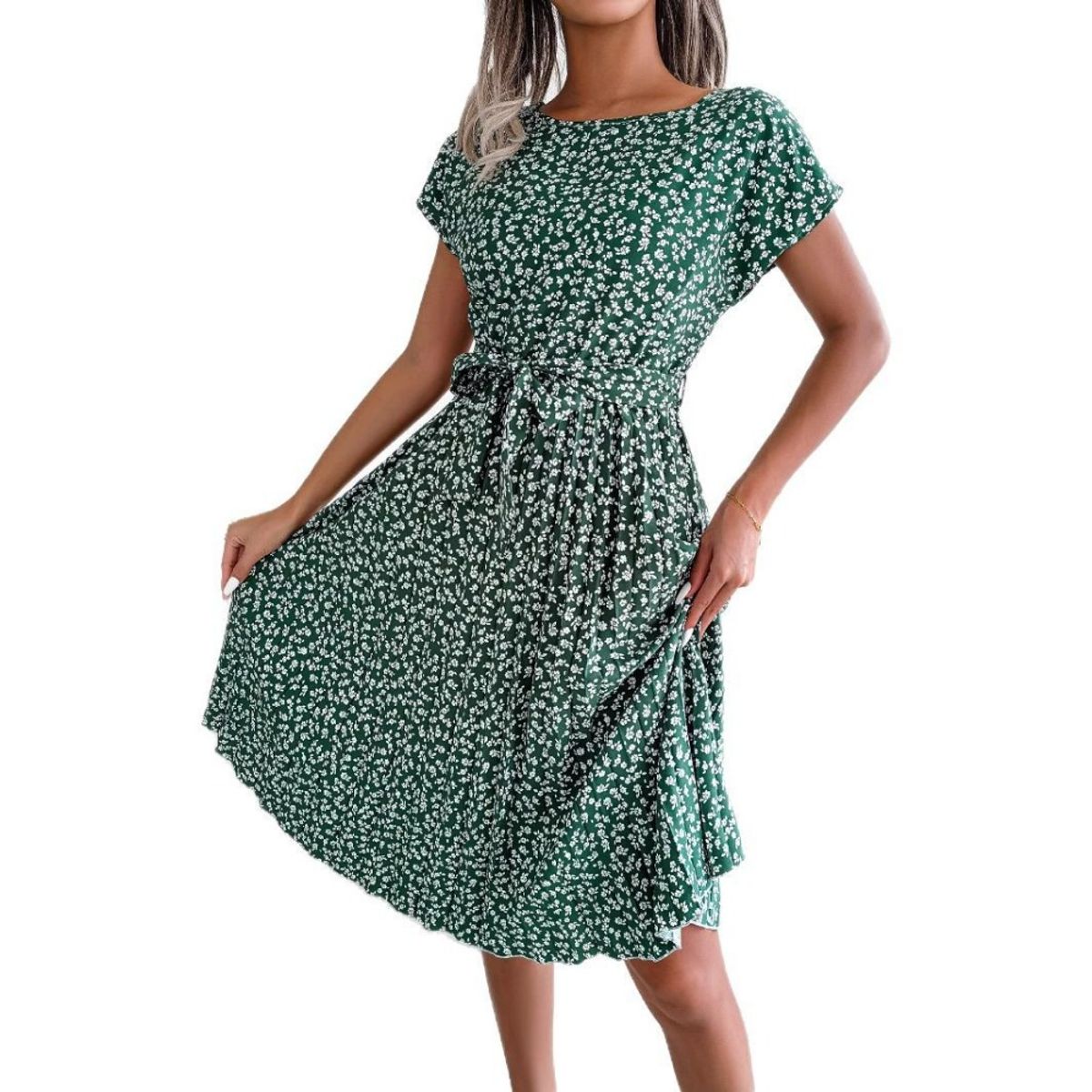 GIOIO - Vestido Mujer Casual Versátil y Cómodo Verde