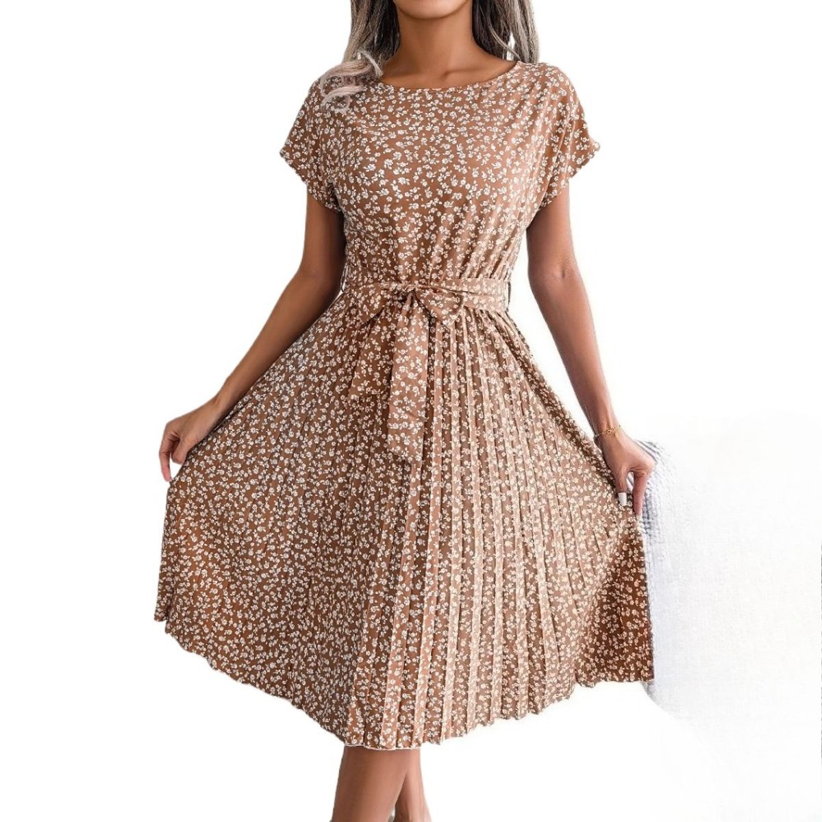 GIOIO - Vestido Mujer Casual Versátil y Cómodo Marrón