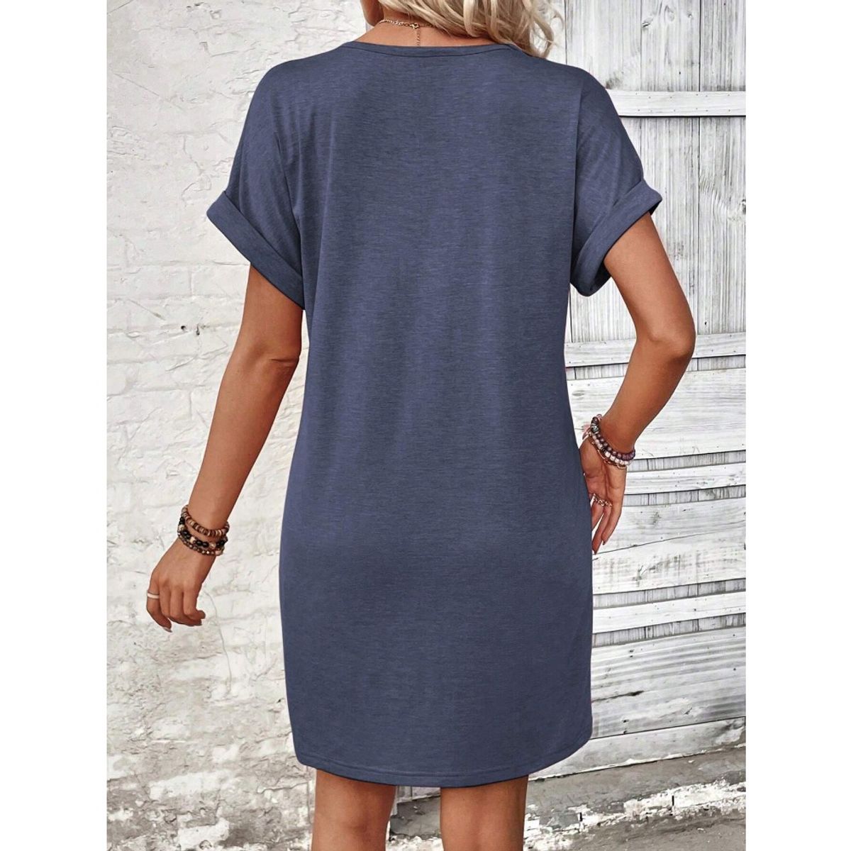 GIOIO - Vestido Mujer Casual Versátil y Cómodo Azul