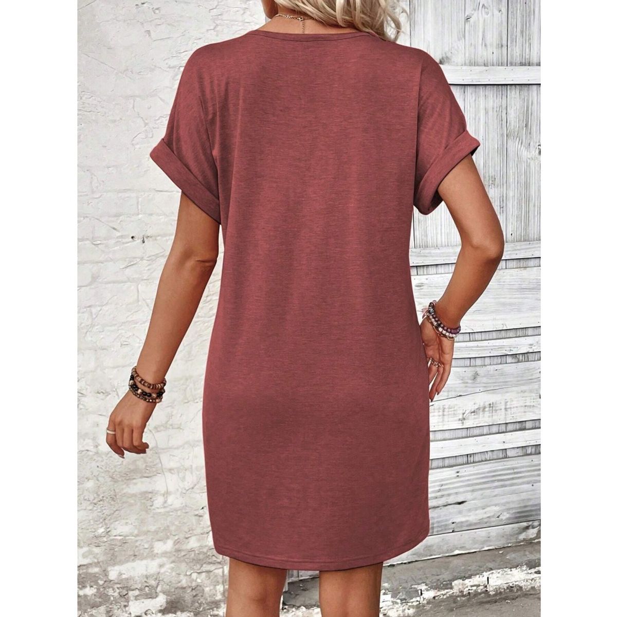 GIOIO - Vestido Mujer Casual Versátil y Cómodo Rojo