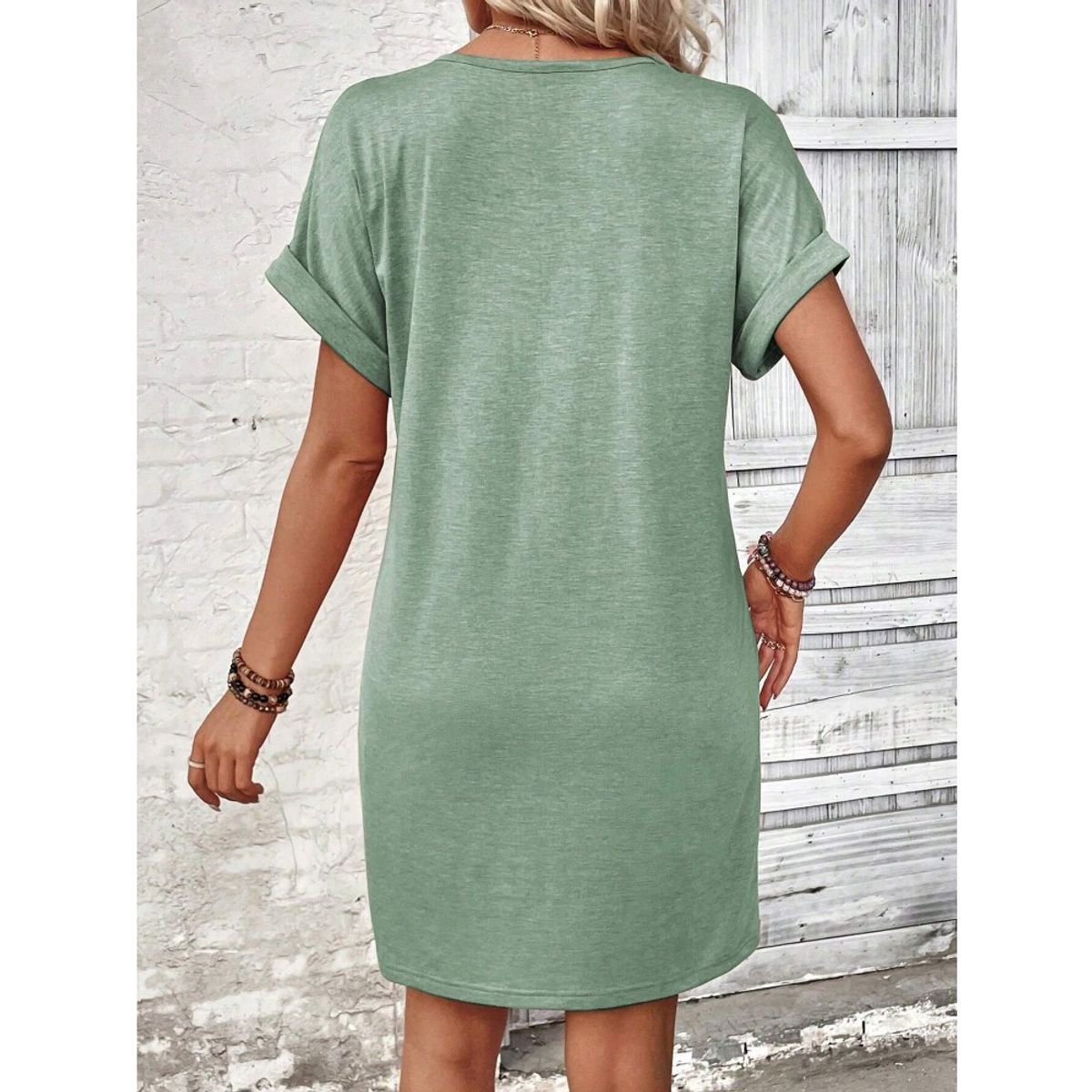 GIOIO - Vestido Mujer Casual Versátil y Cómodo Verde