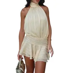 GIOIO - Vestido Mujer Casual Versátil y Cómodo Beige