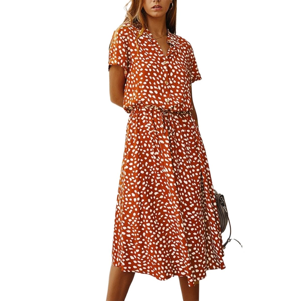 GIOIO - Vestido Mujer Casual Versátil y Cómodo Rojo