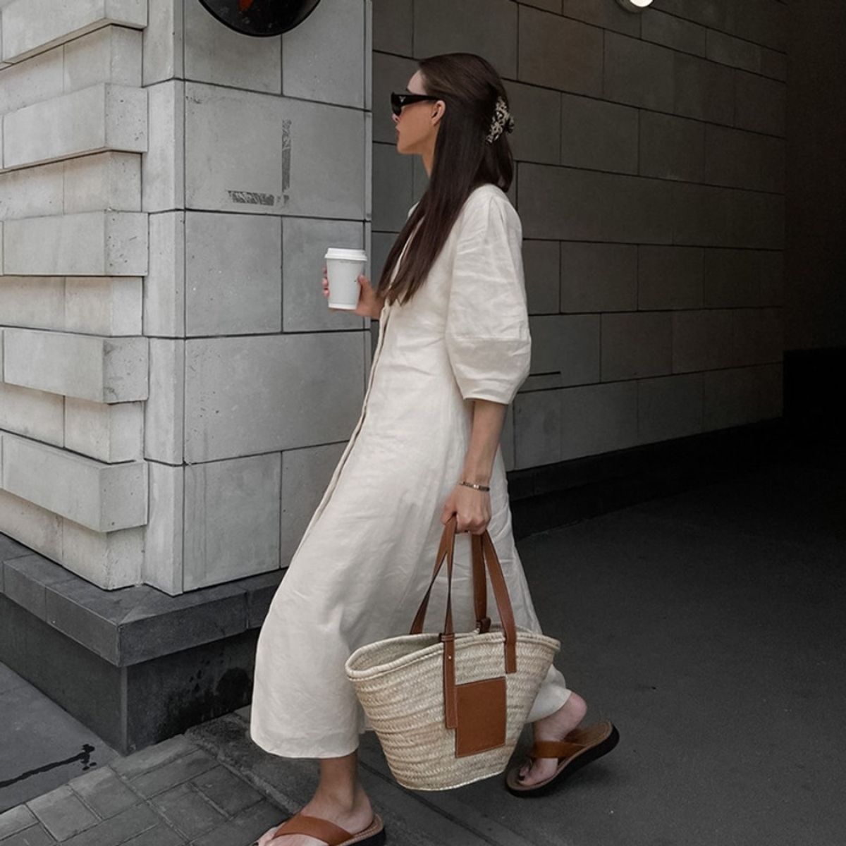 GIOIO - Vestido Mujer Casual Versátil y Cómodo Blanco