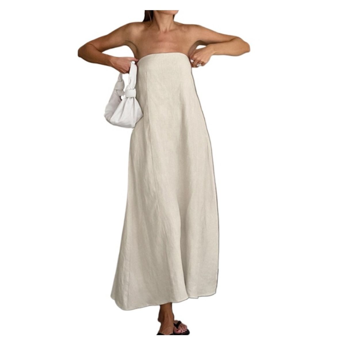 GIOIO - Vestido Mujer Casual Versátil y Cómodo Beige