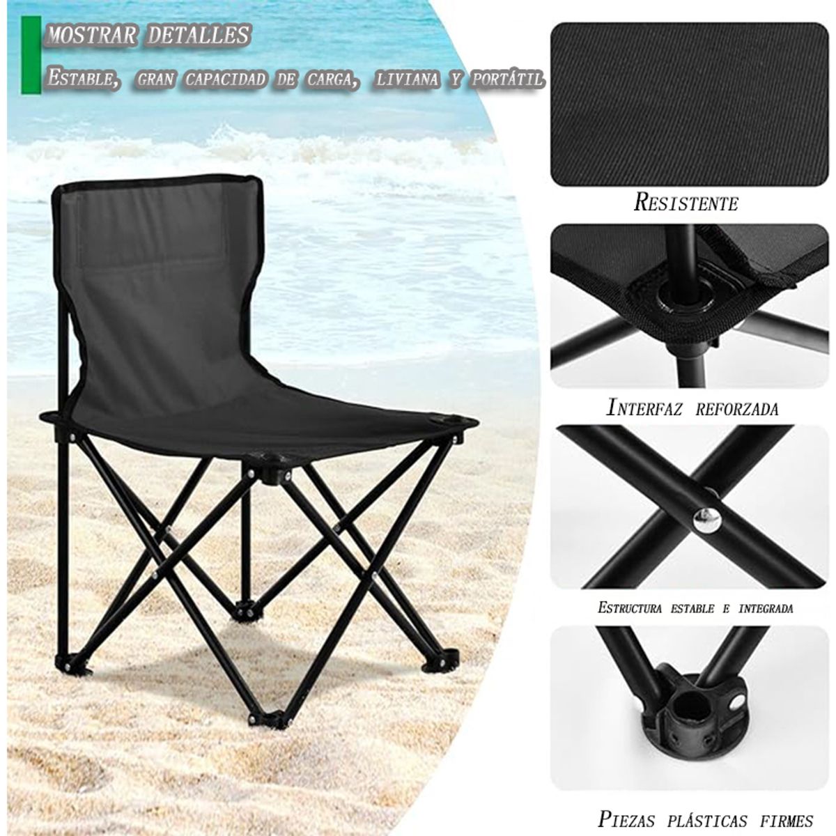 GENERICO - Silla Plegable De Campamento Silla Plegable Silla De Playa