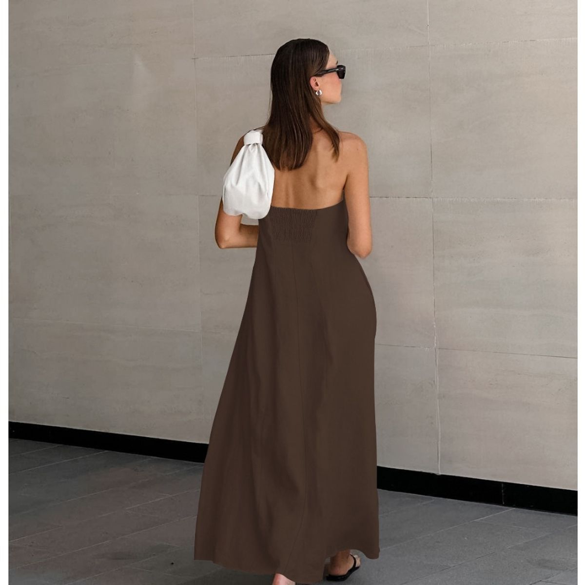 GIOIO - Vestido Mujer Casual Versátil y Cómodo Marrón
