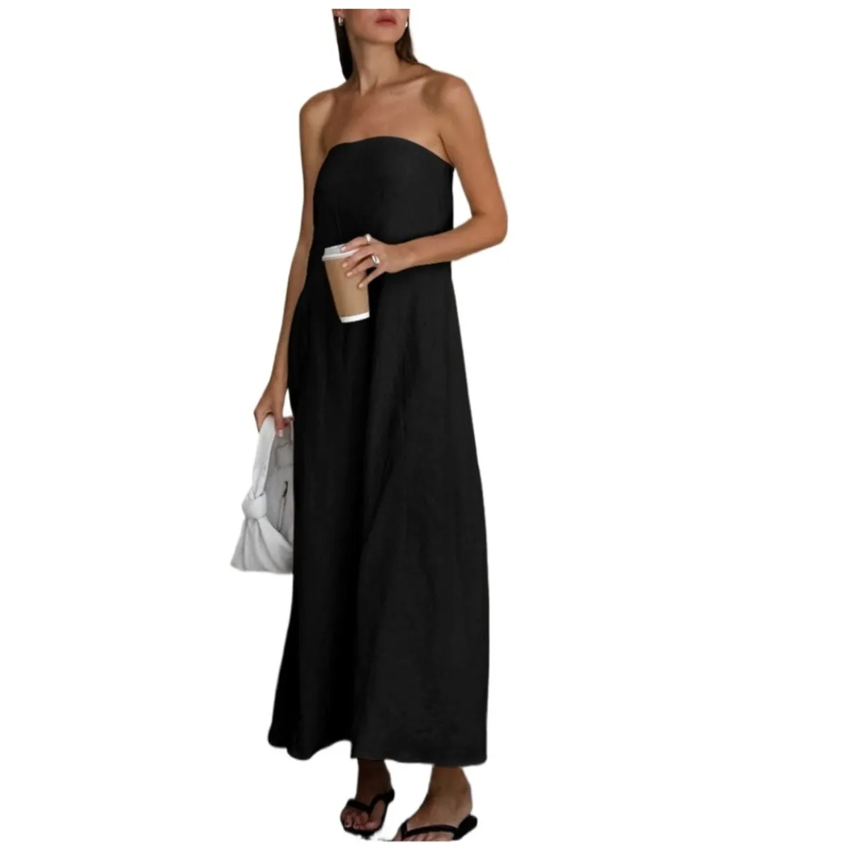 GIOIO - Vestido Mujer Casual Versátil y Cómodo Negro
