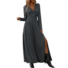 GIOIO - Vestido Mujer Casual Versátil y Cómodo Gris