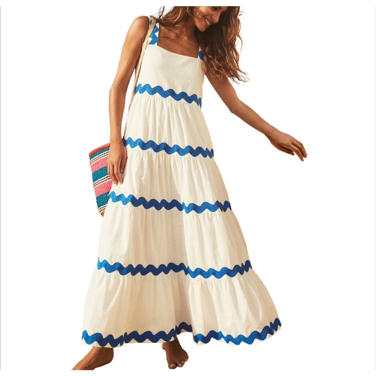 GIOIO - Vestido Mujer Casual Versátil y Cómodo Blanco