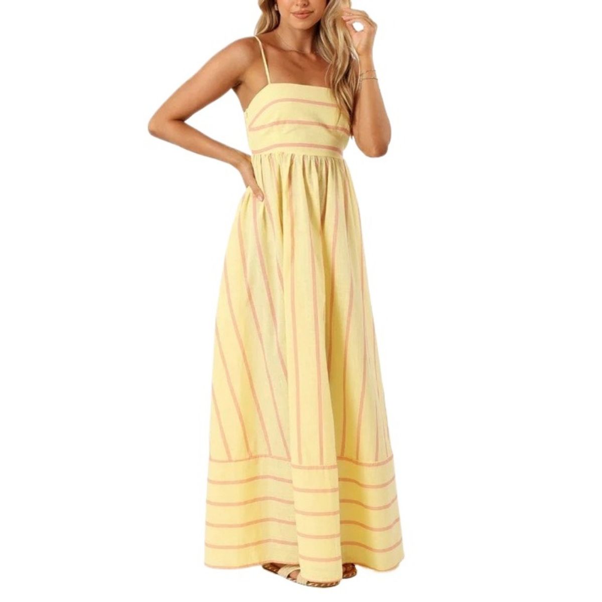 GIOIO - Vestido Mujer Casual Versátil y Cómodo Amarillo