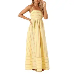 GIOIO - Vestido Mujer Casual Versátil y Cómodo Amarillo