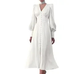 GIOIO - Vestido Mujer Casual Versátil y Cómodo Blanco