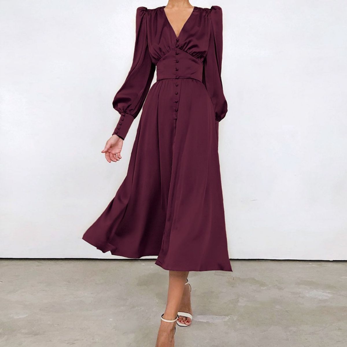 GIOIO - Vestido Mujer Casual Versátil y Cómodo Rojo