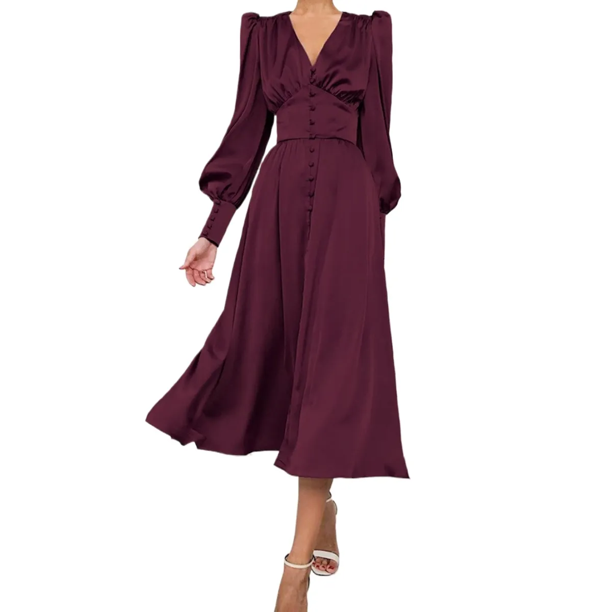 GIOIO - Vestido Mujer Casual Versátil y Cómodo Rojo