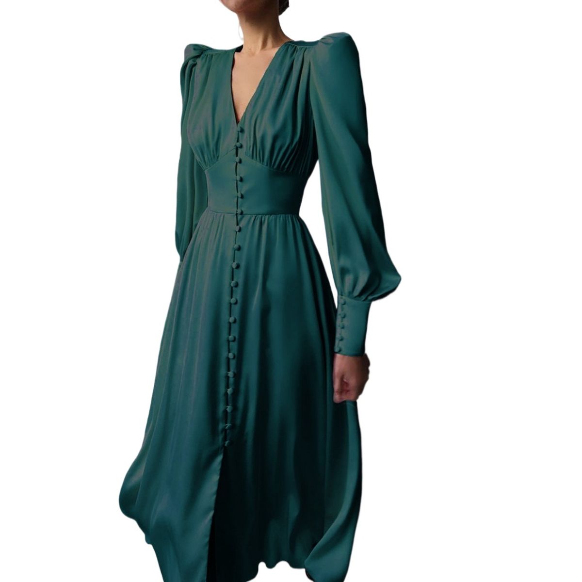 GIOIO - Vestido Mujer Casual Versátil y Cómodo Verde