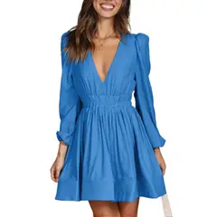 GIOIO - Vestido Mujer Casual Versátil y Cómodo Azul