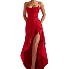 GIOIO - Vestido Mujer Casual Versátil y Cómodo Rojo