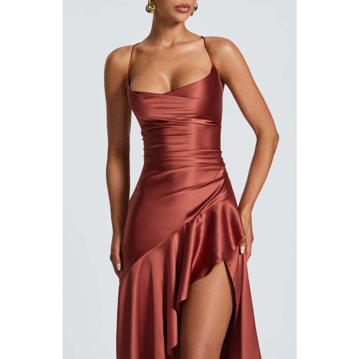 GIOIO - Vestido Mujer Casual Versátil y Cómodo Marrón