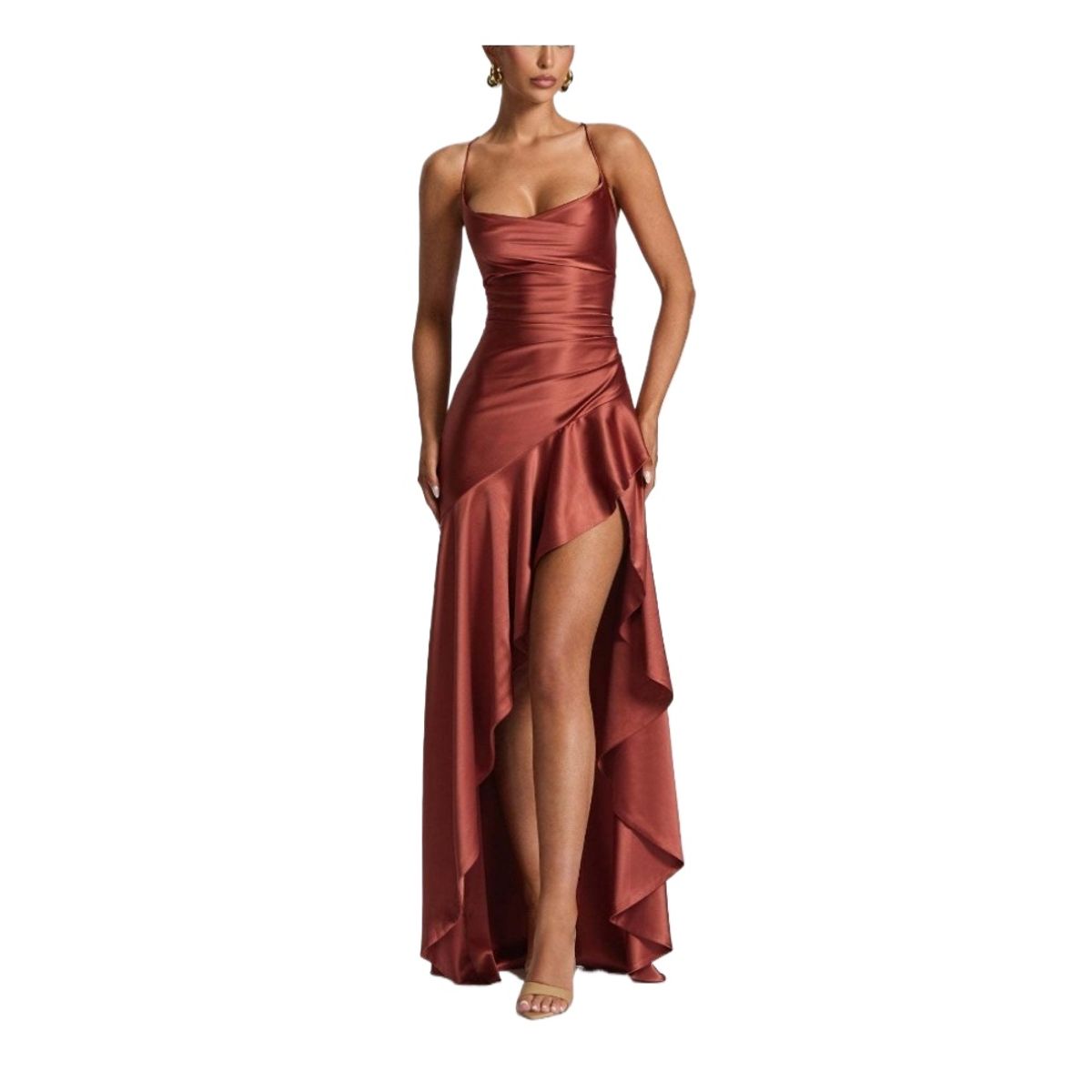 GIOIO - Vestido Mujer Casual Versátil y Cómodo Marrón