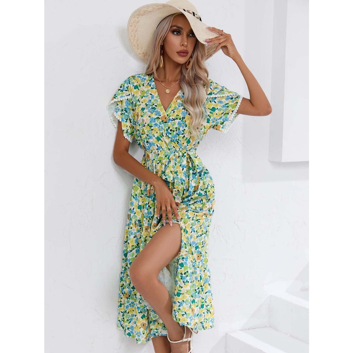 GIOIO - Vestido Mujer Casual Versátil y Cómodo Verde
