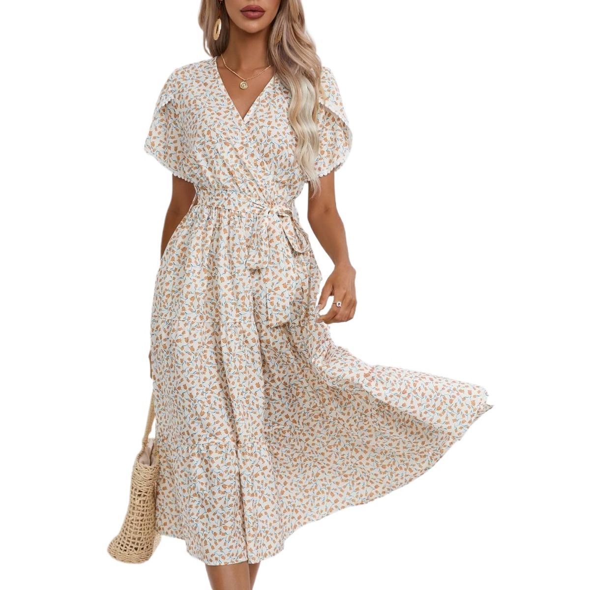 GIOIO - Vestido Mujer Casual Versátil y Cómodo Blanco
