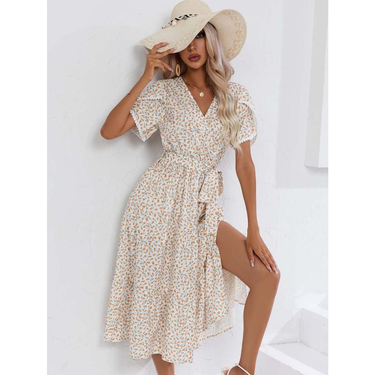 GIOIO - Vestido Mujer Casual Versátil y Cómodo Blanco