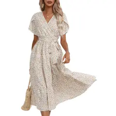 GIOIO - Vestido Mujer Casual Versátil y Cómodo Blanco